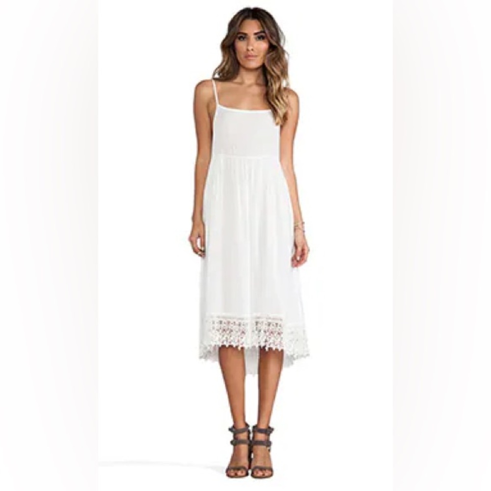 Free People Easy Breezy Crochet Hem Dress in Ivory, Size S